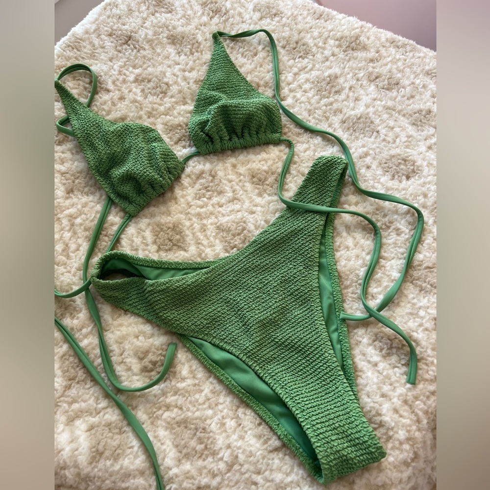 Green la hearts bikini